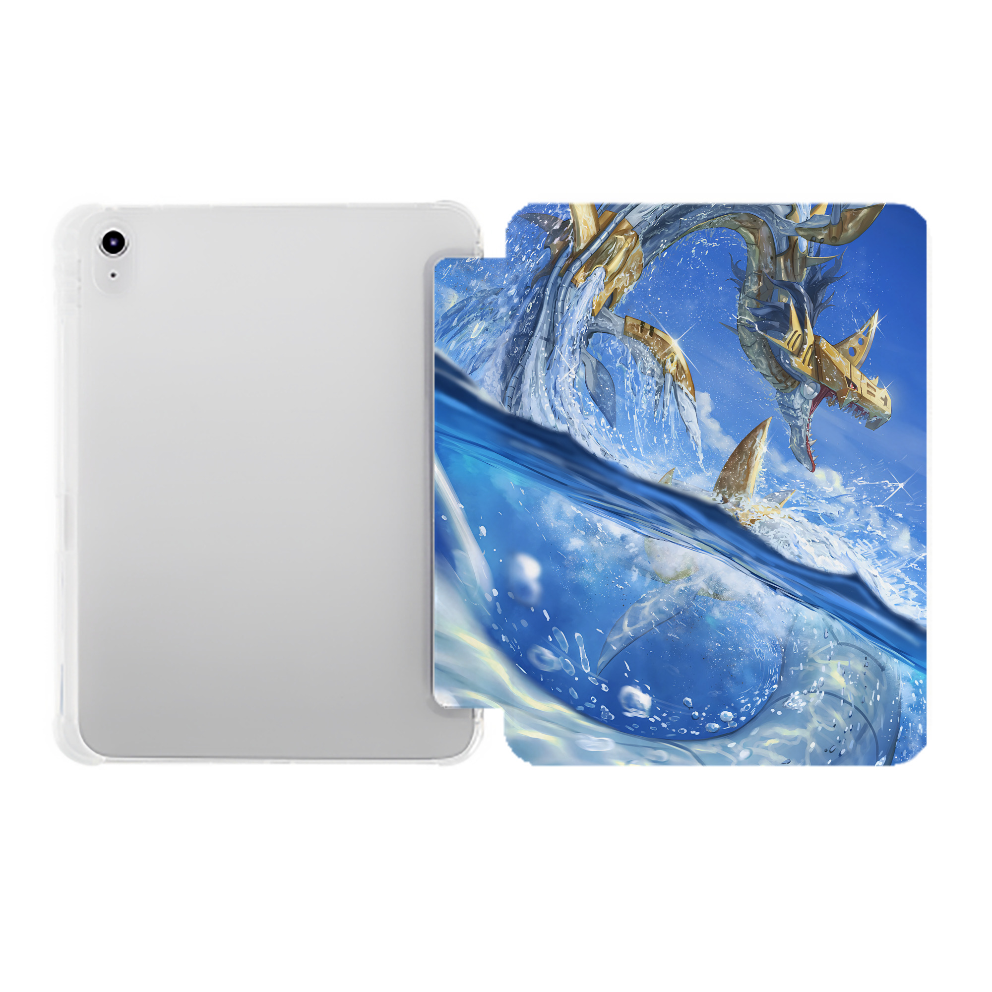 （画像用） Digimon デジタルモンスター/デジモン IPad ケース ペン収納付き 三つ折りスタンド PUレザー×シリコン 対応機種9.5/10.5/10.9インチ